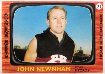1967 Scanlens VFL #21 John Newnham Front